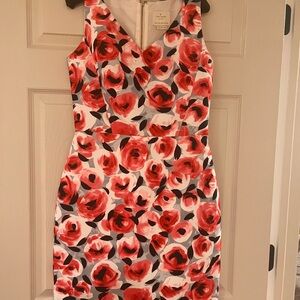 Kate Spade Red and Black Floral Mini Dress